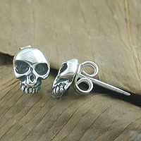 Skull Silver Earring