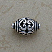 Heart motif silver bead
