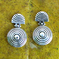 Silver hinge post earring