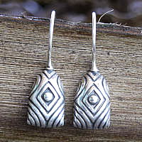Modern silver earring