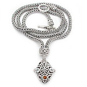 Bali silver with gemstones necklaces