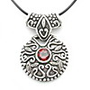 Bali motif silver with gemstone pendant